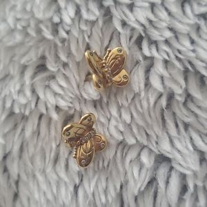 Pandora shine 18k gold plated butterfly studs